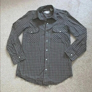 Urban Outfitters // Army Green  Plaid Button Shirt